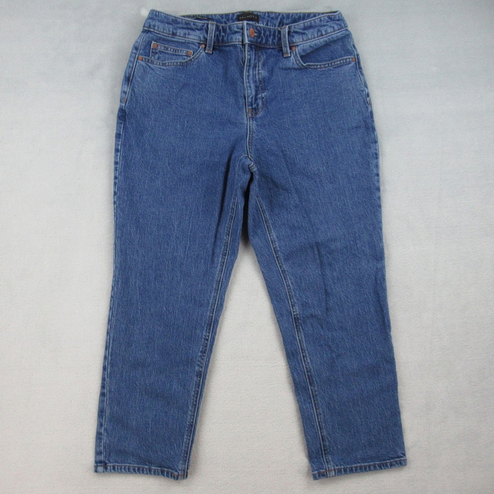 Talbots Slim Straight Ankle Jeans 10P Nomad Wash Blue Denim KH5741 High Rise